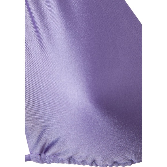 NWT GOOD AMERICAN Bikini Shine Ruched Halter Top in Lilac Mist - Size XL (GA 4) - Picture 4 of 6